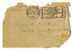 Primary view of object titled '[Envelope for Linnet Moore White, June 5, 1913]'.