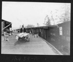 Primary view of object titled '[Southern Pine Lumber Company Loading Dock - North End]'.
