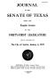 Legislative Document: Journal of the Senate of Texas being the Regular Session of the Forty…