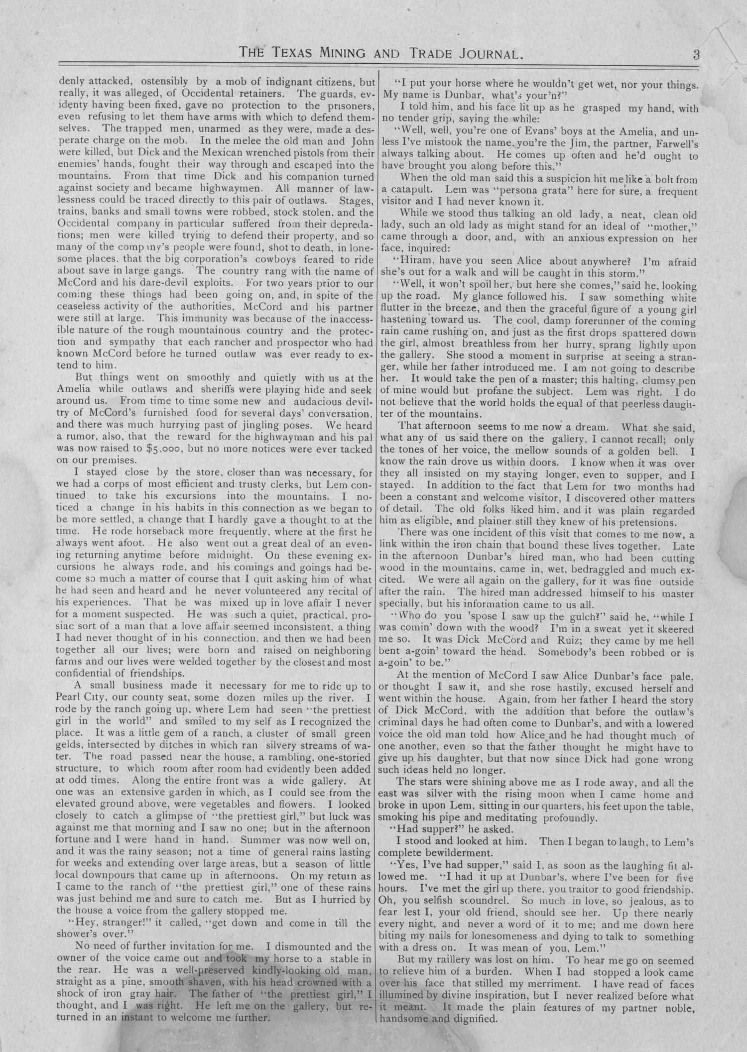 Texas Mining and Trade Journal, Volume 1, Number 45, Saturday, May 29, 1897
                                                
                                                    3
                                                