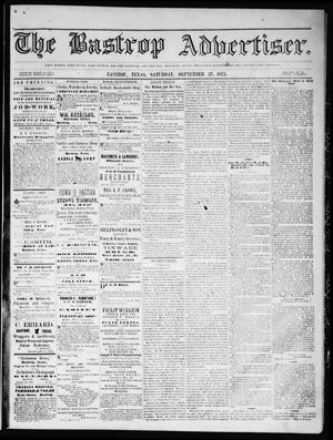 Primary view of object titled 'The Bastrop Advertiser (Bastrop, Tex.), Vol. 16, No. 45, Ed. 1 Saturday, September 27, 1873'.