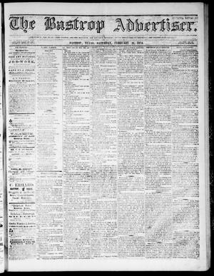 Primary view of object titled 'The Bastrop Advertiser (Bastrop, Tex.), Vol. 17, No. 13, Ed. 1 Saturday, February 21, 1874'.