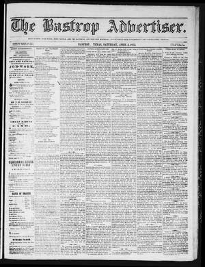 Primary view of object titled 'The Bastrop Advertiser (Bastrop, Tex.), Vol. 18, No. 17, Ed. 1 Saturday, April 3, 1875'.