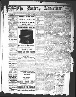 Primary view of object titled 'The Bastrop Advertiser (Bastrop, Tex.), Vol. 29, No. 38, Ed. 1 Saturday, September 25, 1886'.