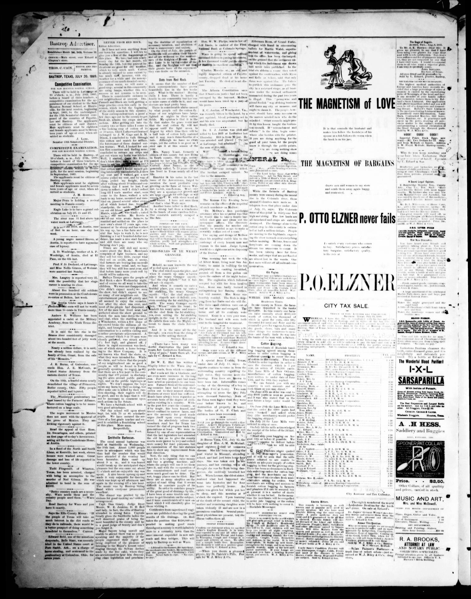 The Bastrop Advertiser (Bastrop, Tex.), Vol. 32, No. 23, Ed. 1 Saturday, July 20, 1889
                                                
                                                    [Sequence #]: 2 of 4
                                                