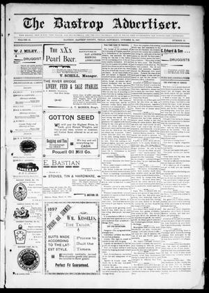 Primary view of object titled 'The Bastrop Advertiser (Bastrop, Tex.), Vol. 45, No. 33, Ed. 1 Saturday, October 16, 1897'.