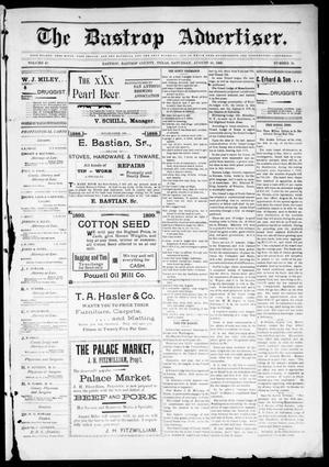 Primary view of object titled 'The Bastrop Advertiser (Bastrop, Tex.), Vol. 47, No. 26, Ed. 1 Saturday, August 26, 1899'.
