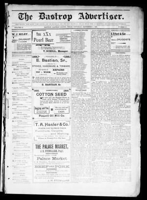 Primary view of object titled 'The Bastrop Advertiser (Bastrop, Tex.), Vol. 47, No. 27, Ed. 1 Saturday, September 2, 1899'.