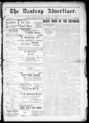 Primary view of object titled 'The Bastrop Advertiser (Bastrop, Tex.), Vol. 48, No. 15, Ed. 1 Saturday, April 14, 1900'.
