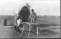 Postcard: [Congressman John M. Moore, Sr. with African American chuck wagon coo…