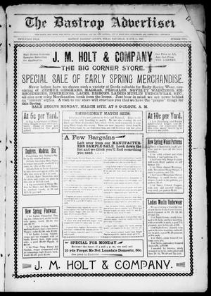 Primary view of object titled 'The Bastrop Advertiser (Bastrop, Tex.), Vol. 51, No. 2, Ed. 1 Saturday, March 14, 1903'.