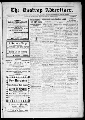 Primary view of object titled 'The Bastrop Advertiser (Bastrop, Tex.), Vol. 54, No. 5, Ed. 1 Saturday, April 28, 1906'.