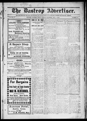 Primary view of object titled 'The Bastrop Advertiser (Bastrop, Tex.), Vol. 54, No. 32, Ed. 1 Saturday, November 3, 1906'.