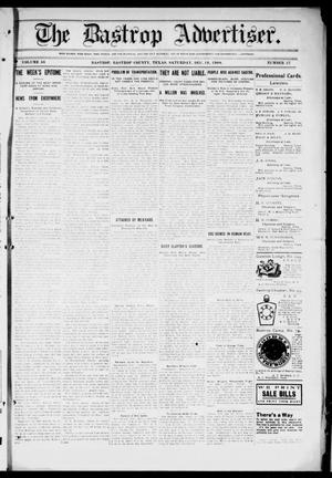 Primary view of The Bastrop Advertiser (Bastrop, Tex.), Vol. 56, No. 37, Ed. 1 Saturday, December 19, 1908