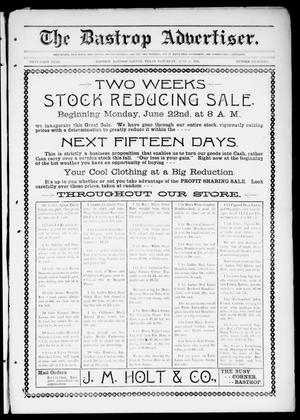Primary view of The Bastrop Advertiser (Bastrop, Tex.), Vol. 51, No. 18, Ed. 1 Saturday, June 27, 1903