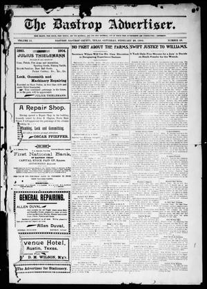 Primary view of object titled 'The Bastrop Advertiser (Bastrop, Tex.), Vol. 51, No. 49, Ed. 1 Saturday, February 20, 1904'.