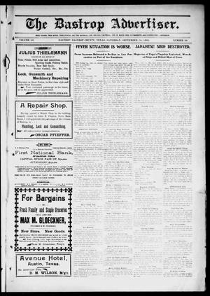 Primary view of object titled 'The Bastrop Advertiser (Bastrop, Tex.), Vol. 53, No. 26, Ed. 1 Saturday, September 16, 1905'.