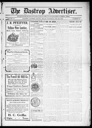 Primary view of object titled 'The Bastrop Advertiser (Bastrop, Tex.), Vol. 57, No. 45, Ed. 1 Saturday, February 26, 1910'.