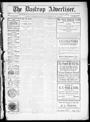 Primary view of object titled 'The Bastrop Advertiser (Bastrop, Tex.), Vol. 59, No. 31, Ed. 1 Friday, November 10, 1911'.