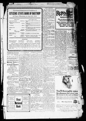Primary view of object titled 'The Bastrop Advertiser (Bastrop, Tex.), Vol. 61, No. 11, Ed. 1 Friday, July 4, 1913'.