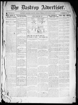 Primary view of object titled 'The Bastrop Advertiser (Bastrop, Tex.), Vol. 63, No. 31, Ed. 1 Friday, November 19, 1915'.