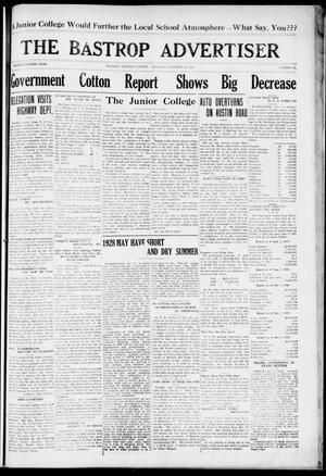 Primary view of object titled 'The Bastrop Advertiser (Bastrop, Tex.), Vol. 74, No. 20, Ed. 1 Thursday, October 13, 1927'.