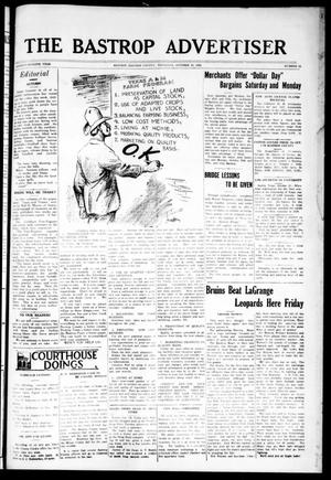 Primary view of object titled 'The Bastrop Advertiser (Bastrop, Tex.), Vol. 77, No. 32, Ed. 1 Thursday, October 23, 1930'.