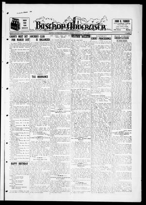 Primary view of object titled 'Bastrop Advertiser (Bastrop, Tex.), Vol. 84, No. 45, Ed. 1 Thursday, January 27, 1938'.