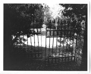 Primary view of object titled '[Photograph of Gates at the DeGolyer Estate]'.