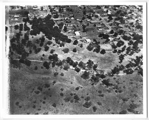 Primary view of object titled '[Aerial View of Houses and Trees]'.