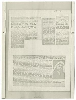 Primary view of [Newspaper Clippings with Photograph of Candy Barr]