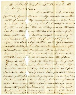 Primary view of object titled '[Letter from Charles Moore to Henry and Elvira Moore, October 29, 1870]'.