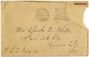 Primary view of object titled '[Envelope addressed to Claude D. White of Kansas City, Missouri]'.