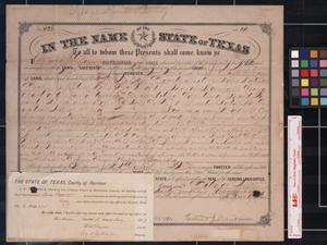 Primary view of object titled '[Land grant] : Austin, [Tex.], 1873 August 27.'.