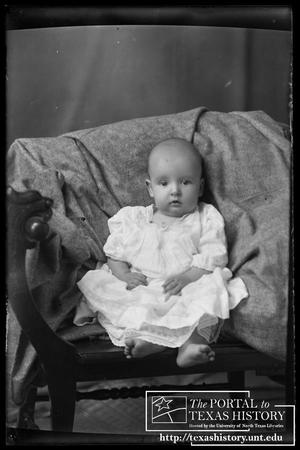 Primary view of object titled '[Baby in a white gown]'.