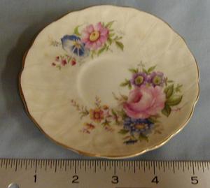Primary view of object titled '[Aynsley bone china saucer]'.