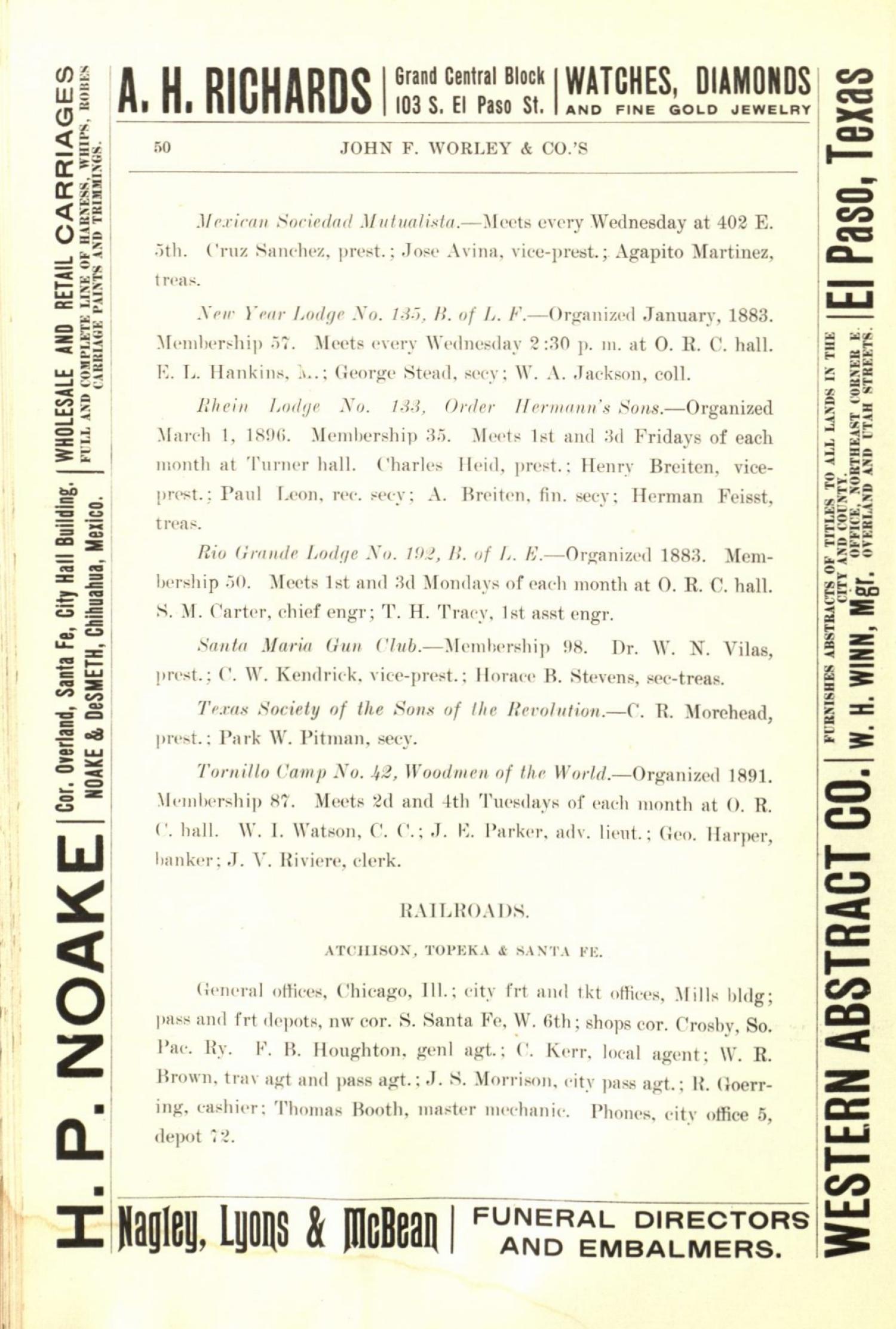 Worley's Directory of the City of El Paso, Texas 1901
                                                
                                                    50
                                                