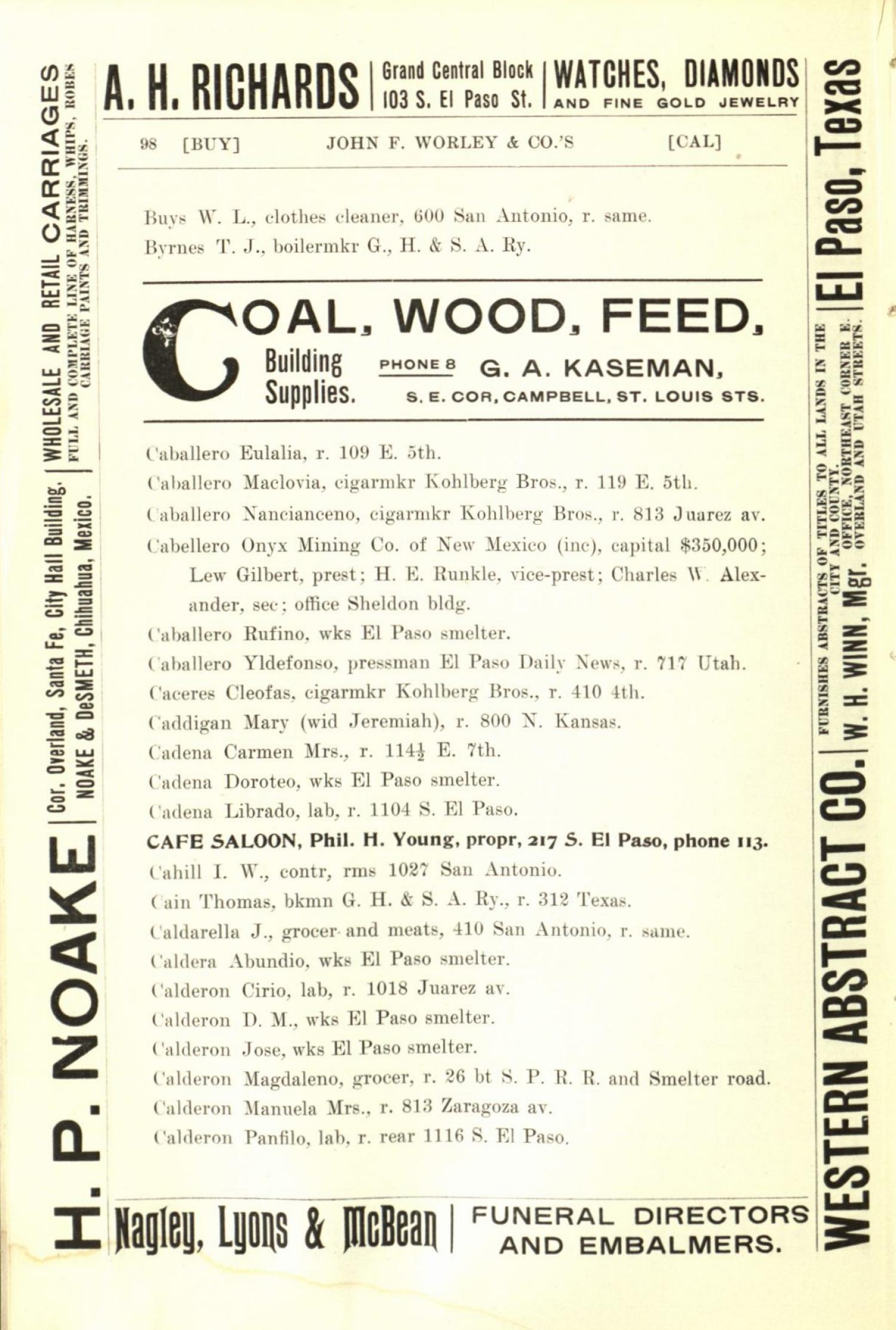 Worley's Directory of the City of El Paso, Texas 1901
                                                
                                                    98
                                                