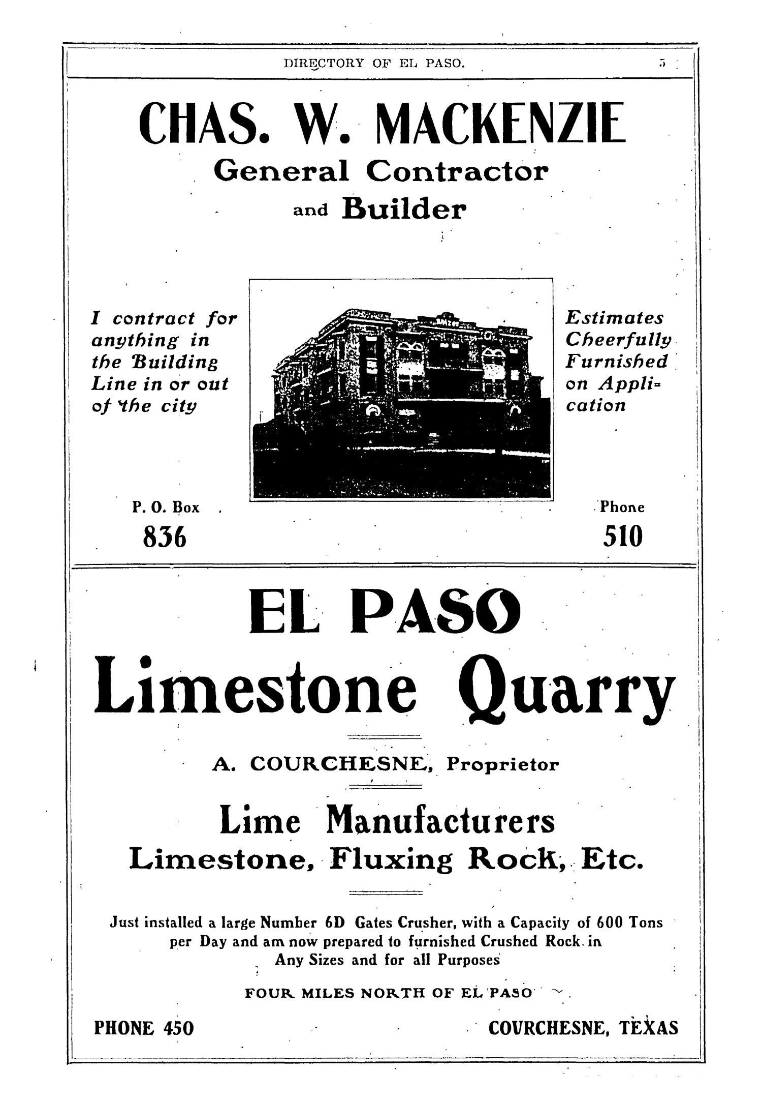 John F. Worley & Co.'s El Paso Directory for 1906
                                                
                                                    5
                                                