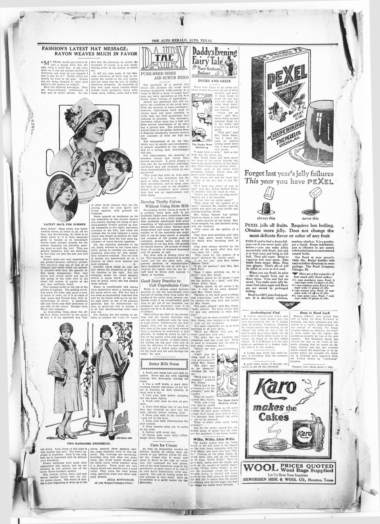 The Alto Herald (Alto, Tex.), Vol. 27, Ed. 1 Thursday, July 12, 1928
                                                
                                                    [Sequence #]: 3 of 4
                                                
