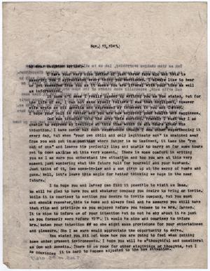 Primary view of object titled '[Letter from Dr. Edwin D. Moten to Myrtle Moten Dabney, November 12, 1943]'.