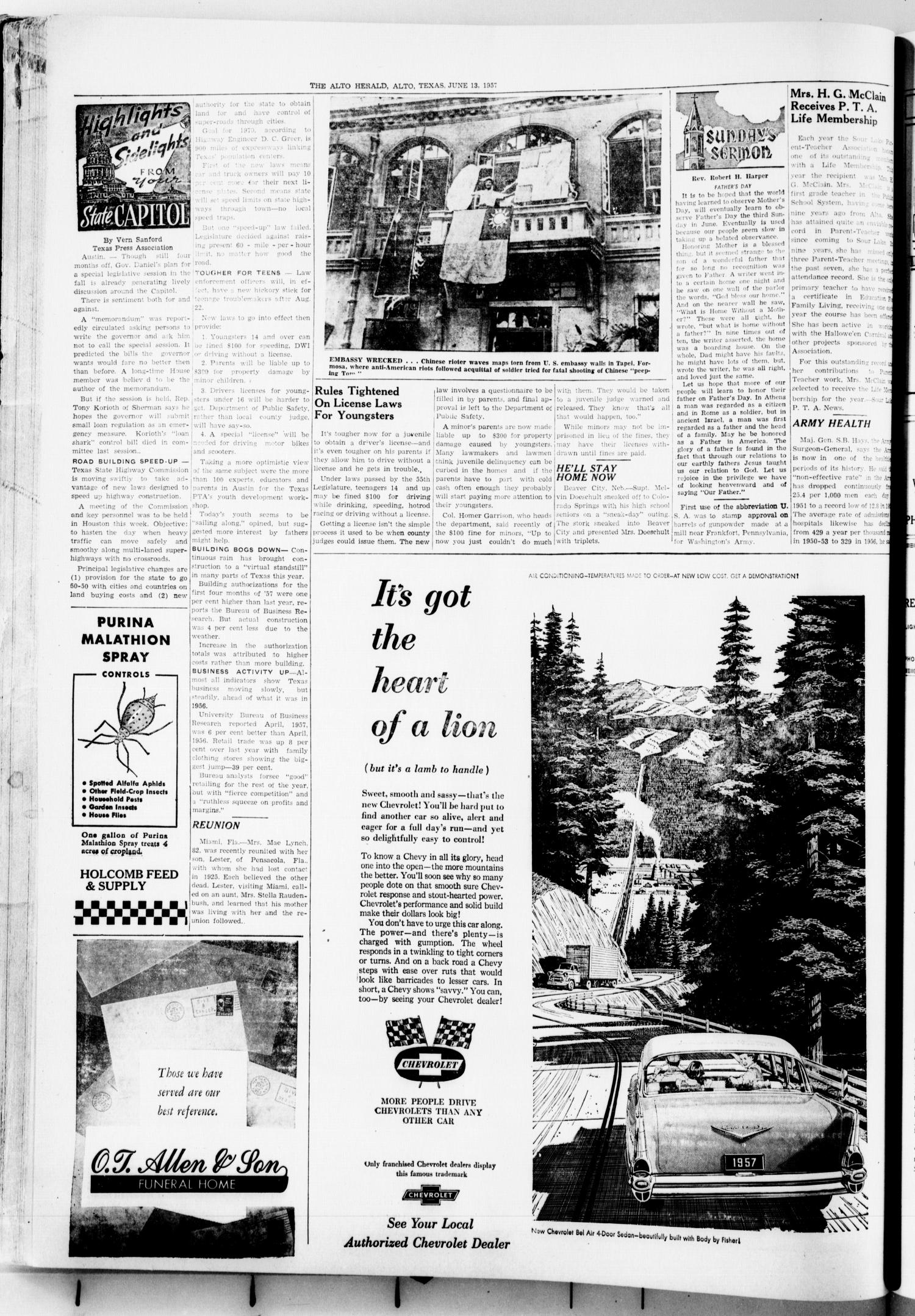 The Alto Herald (Alto, Tex.), No. 1, Ed. 1 Thursday, June 13, 1957
                                                
                                                    [Sequence #]: 4 of 8
                                                