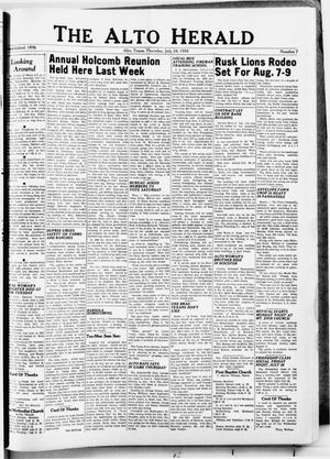 Primary view of object titled 'The Alto Herald (Alto, Tex.), No. 7, Ed. 1 Thursday, July 24, 1958'.