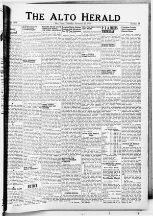 Primary view of object titled 'The Alto Herald (Alto, Tex.), No. 24, Ed. 1 Thursday, November 20, 1958'.
