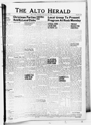 Primary view of object titled 'The Alto Herald (Alto, Tex.), No. 28, Ed. 1 Thursday, December 18, 1958'.