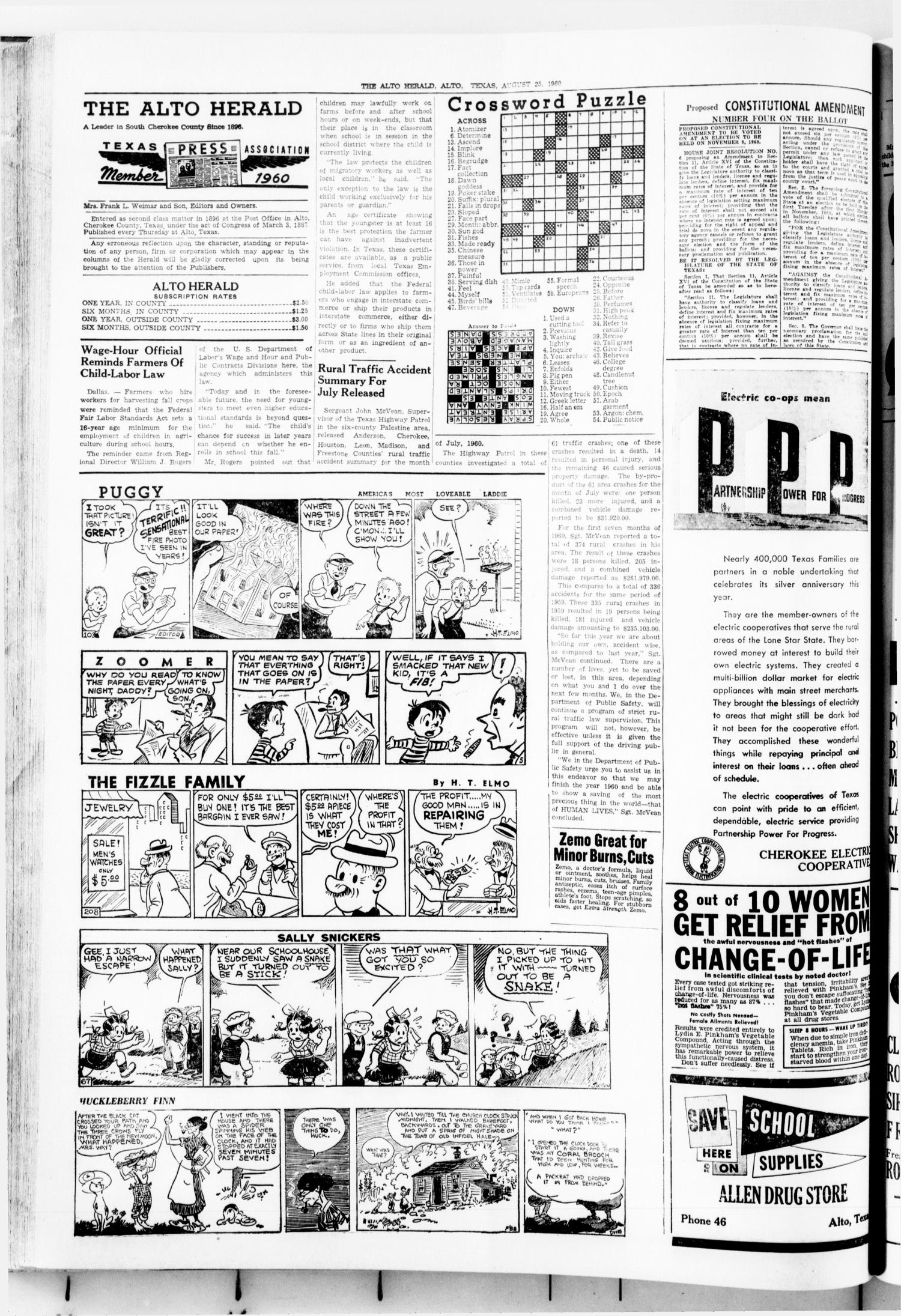 The Alto Herald (Alto, Tex.), No. 12, Ed. 1 Thursday, August 25, 1960
                                                
                                                    [Sequence #]: 2 of 8
                                                