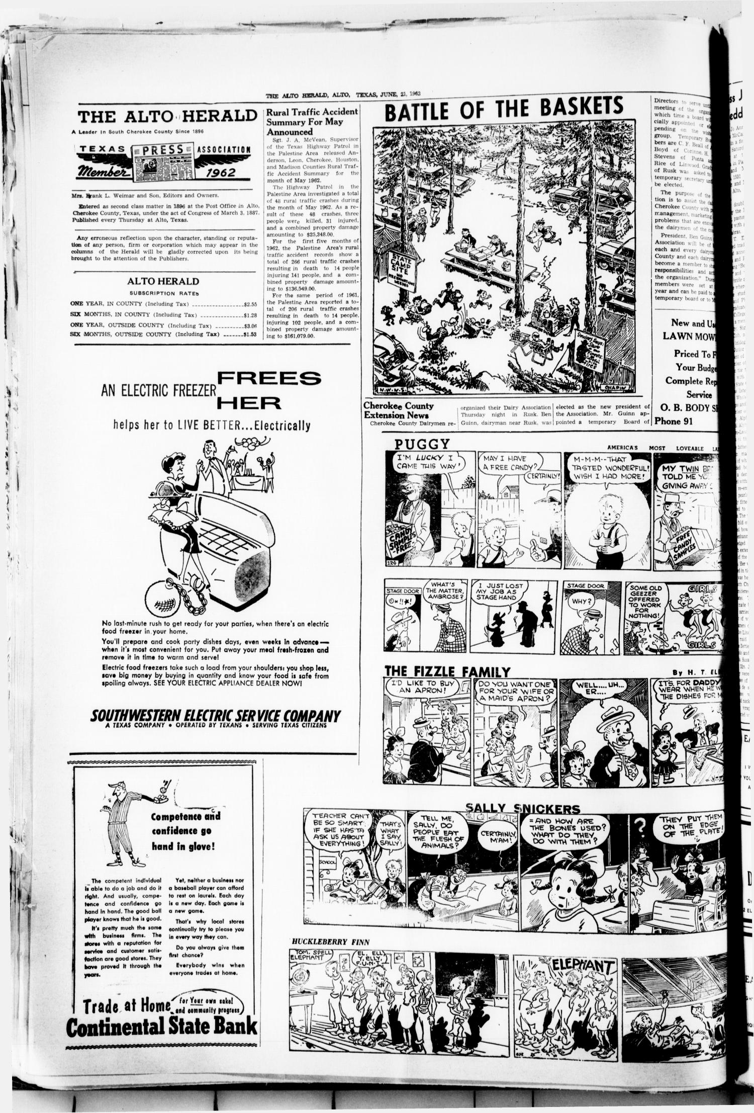 The Alto Herald (Alto, Tex.), No. 3, Ed. 1 Thursday, June 21, 1962
                                                
                                                    [Sequence #]: 2 of 8
                                                