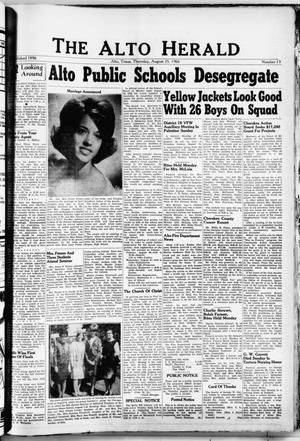 Primary view of object titled 'The Alto Herald (Alto, Tex.), No. 13, Ed. 1 Thursday, August 25, 1966'.