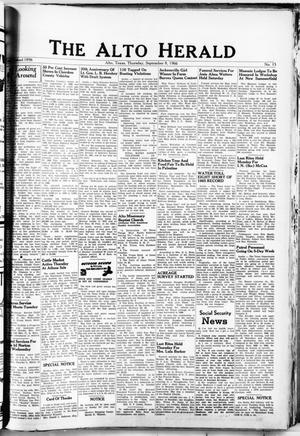 Primary view of object titled 'The Alto Herald (Alto, Tex.), No. 15, Ed. 1 Thursday, September 8, 1966'.