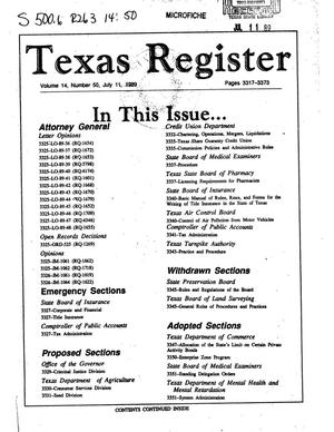 Primary view of object titled 'Texas Register, Volume 14, Number 50, Pages 3317-3373, July 11, 1989'.